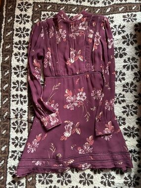 Astr Plum Floral Print Blouse